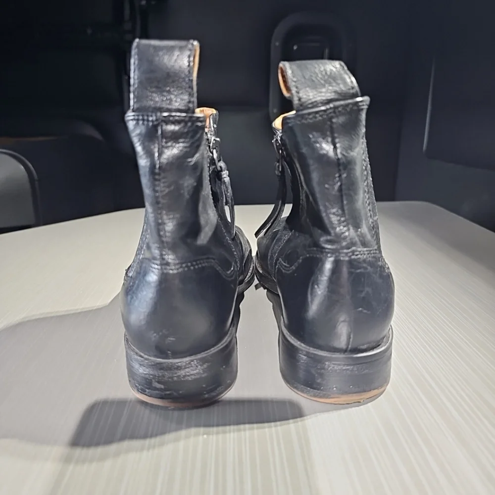 Franco Sarto Linc Casual Bootie Black Leather Upper Womens 6M Excellent PreOwned